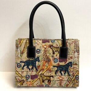 Kmart Vintage Canvas Beaded African Safari Handbag